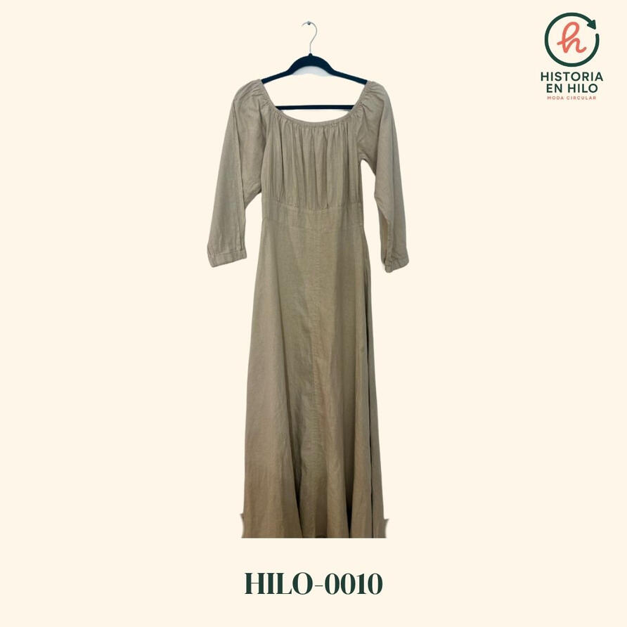 HILO-0010. Vestido Beige tipo Lino_Jeans&amp;Blouses. Fresco, elegante, versátil... Listo para ti.