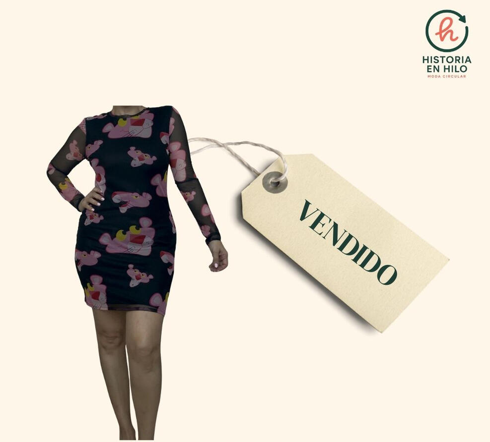 HILO-0021. Vestido corto Pantera Rosa en meesh_DESIGUAL