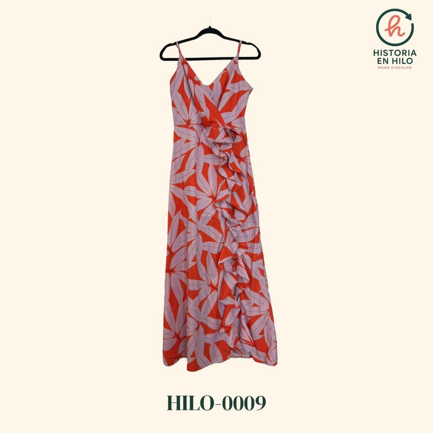 HILO-0009. Vestido Naranja lila_Naranja Rosa. Este vestido promete una fiesta inolvidable...