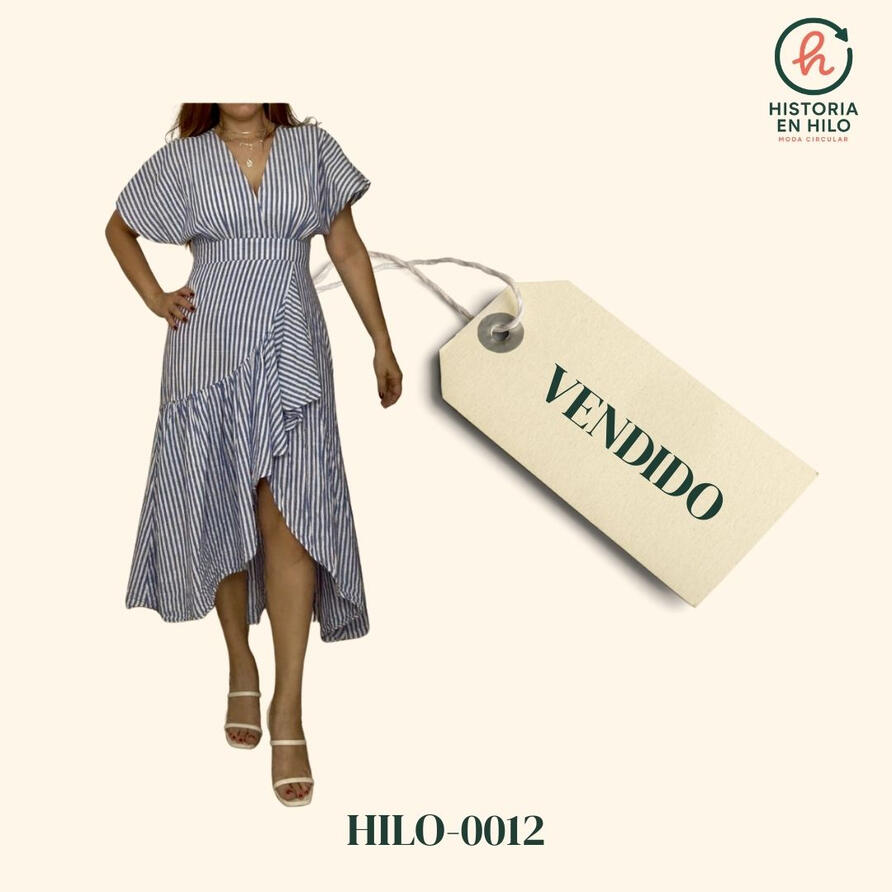 HILO-0012. Vestido escote a rayas_Jeans&amp;Blouses. Romántico, fresco y sutil, tu decides que historia contar.